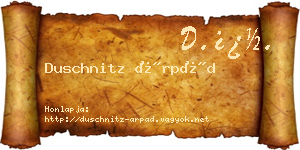 Duschnitz Árpád névjegykártya